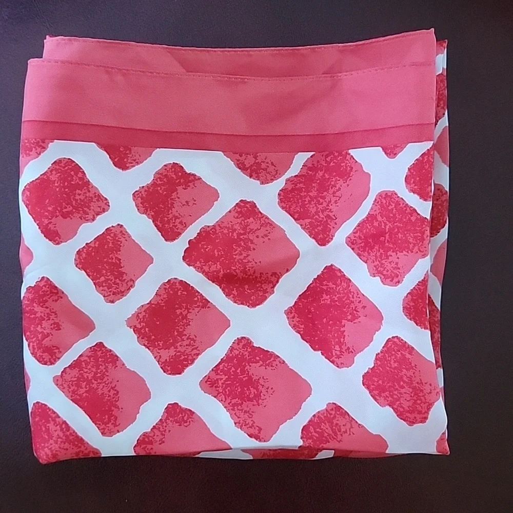 Coach Vintage Pink and White Geometric Scarf